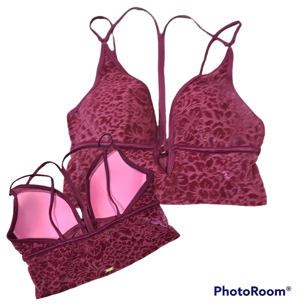 Velvet Sexy Maroon Pink by Victoria's Secret Bralette lightly lined